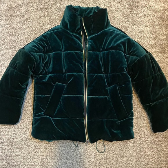 NWOT puffer velour jacket - Picture 1 of 4